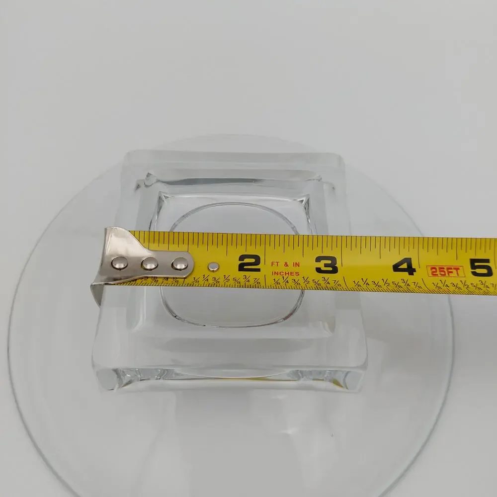 Cambridge Square Clear Glass Saucer Plate 7” Mid Century Footed Dish Chip MCM